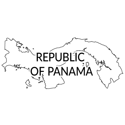 パナマ共和国無料フリーイラスト｜英語(白)